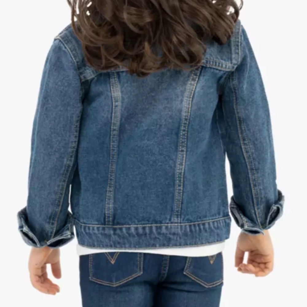 TRUCKER DENIM JACKET TODDLER GIRLS SIZE 4 NWT - Picture 2 of 8